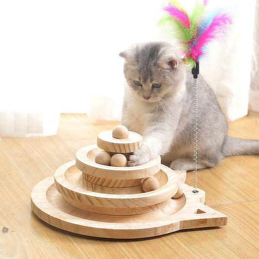 KittyHub Triple Disc Cat Toy Tower